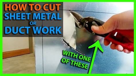 how to cut a hole in sheet metal duct|cutting 26 gauge sheet metal.